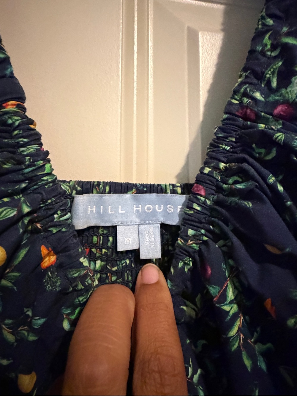 Hill House Navy Floral Puff-Sleeve Maxi Dress - Picture 2 of 2